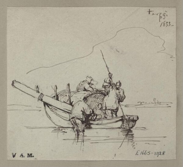 George Chinnery, A Tanka boat in shallow water