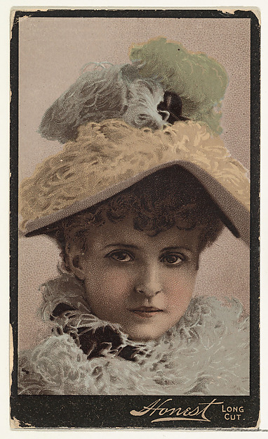 W. Duke, Sons & Co., Actress wearing feathered collar and hat, from Stars of the Stage, Third Series (N131) issued by Duke Sons & Co. to promote Honest Long Cut Tobacco