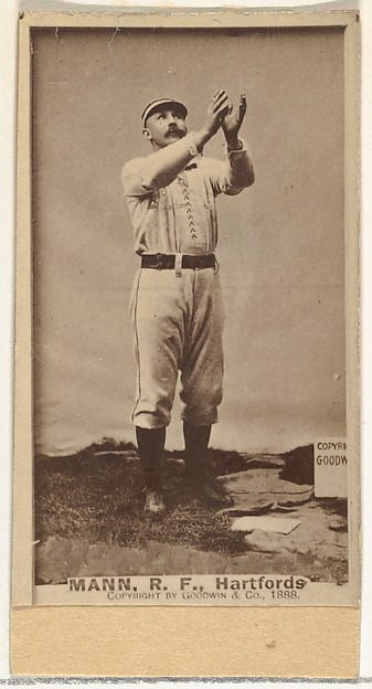 Goodwin & Company, Fred J. Mann, Right Field, Hartford, from the Old Judge series (N172) for Old Judge Cigarettes