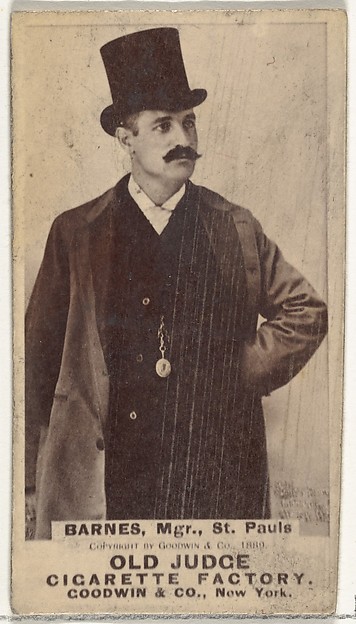 Goodwin & Company, William H. "Bill" Barnes, Manager, St. Paul Apostles, from the Old Judge series (N172) for Old Judge Cigarettes
