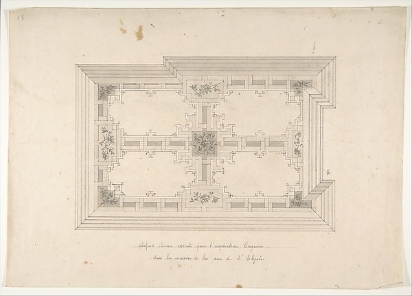 Jules-Edmond-Charles Lachaise, Design for Ceiling in Chinois Style, Empress Eugénie's Hotel