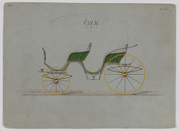 Brewster & Co., Design for 2 seat Parasol Top Phaeton, no top, no. 3936