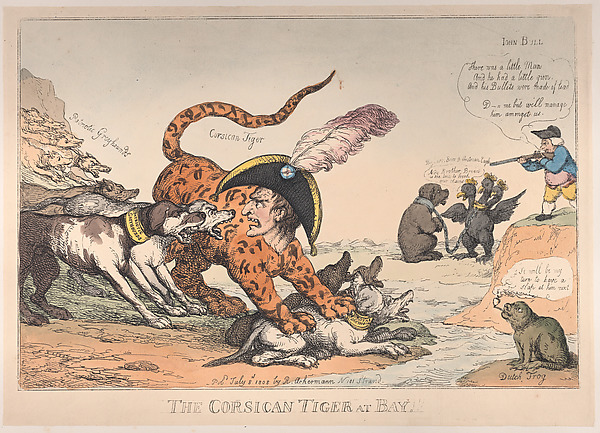Thomas Rowlandson, The Corsican Tiger at Bay!