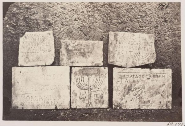 Parker, John Henry, Catacombs - Inscriptions in the Jews' Catacomb, with Emblems, in the Vigna Randanini.