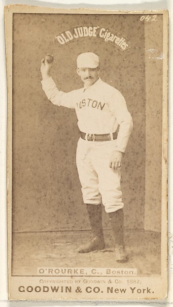 Goodwin & Company, O'Rourke, Catcher, Boston, from the Old Judge series (N172) for Old Judge Cigarettes