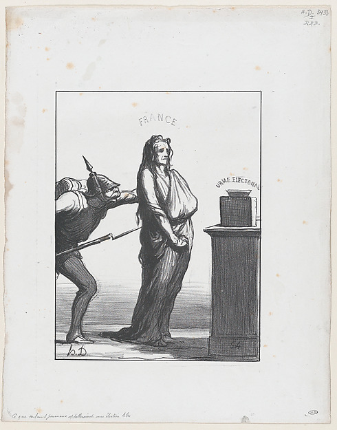 Honoré Daumier, What certain newspapers would call a free election, from 'News of the day'