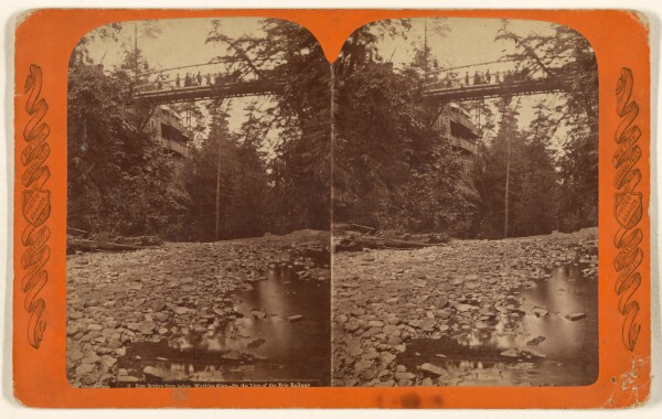 Charles Bierstadt, Iron Bridge from below Watkins Glen. On the line of the Erie Railway.