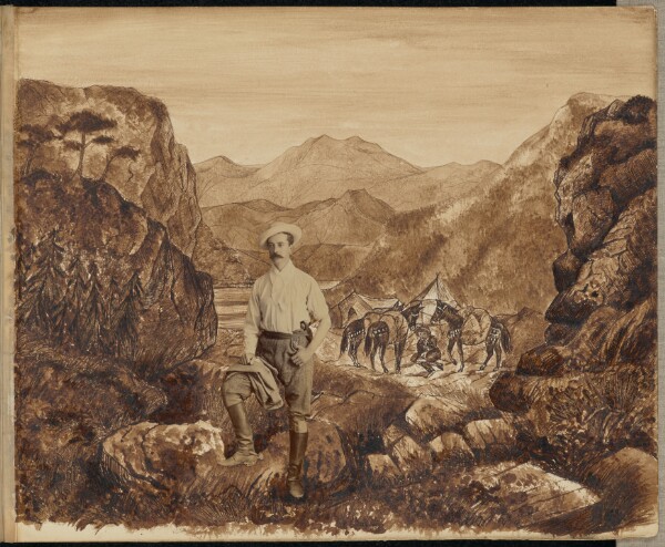 Unknown, [Man in a mountain landscape]