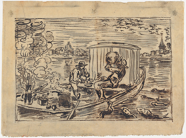 Charles-François Daubigny, Guzzling or Lunch on the Boat