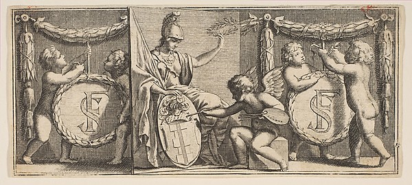 Abraham Bosse, Minerva and the Arms of François Sublet de Noyers Painted by the Genius of Painting