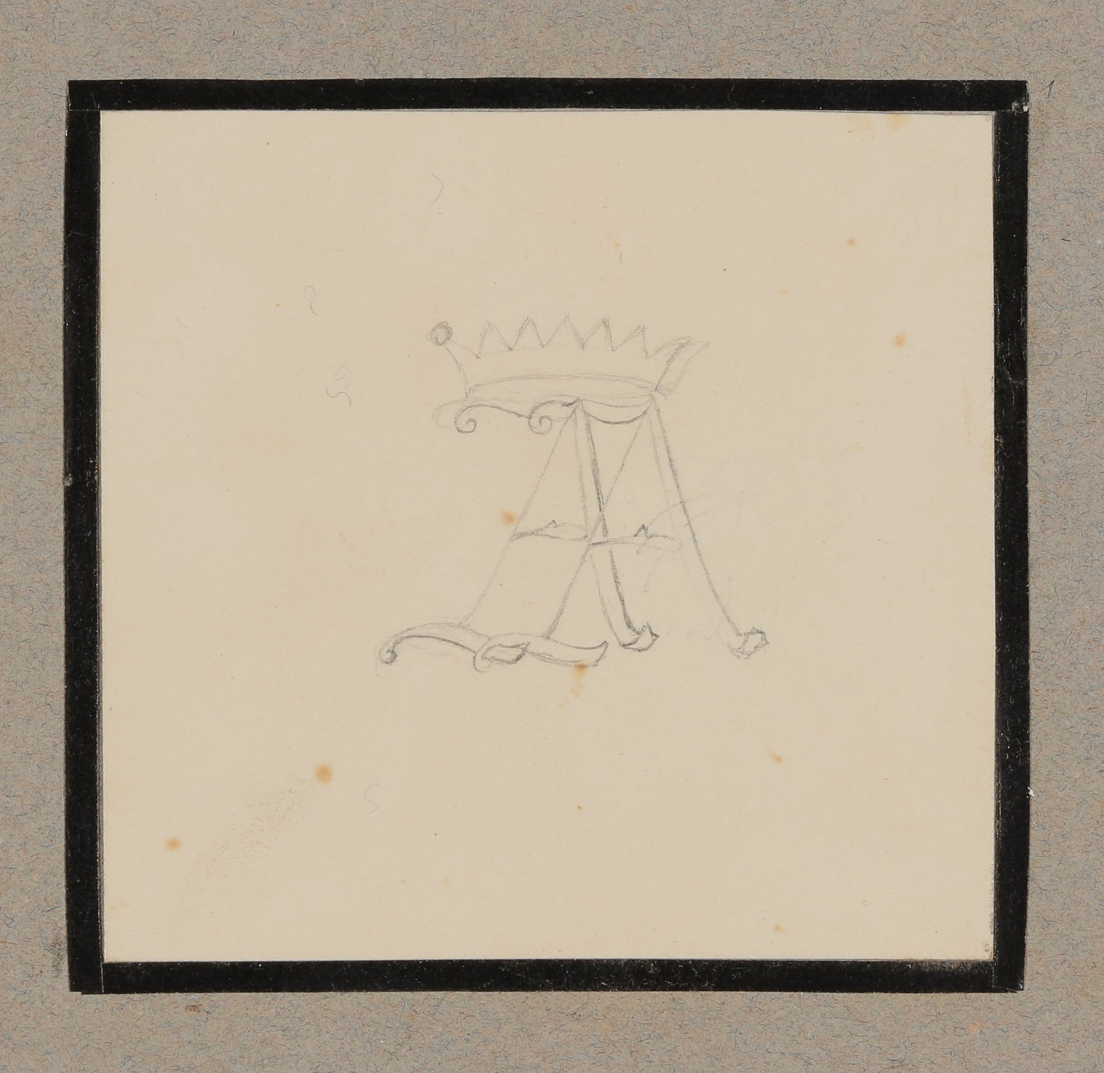 Armgart von Arnim, AA mit Krone, Skizze [aus der "geblümten Kassette"]