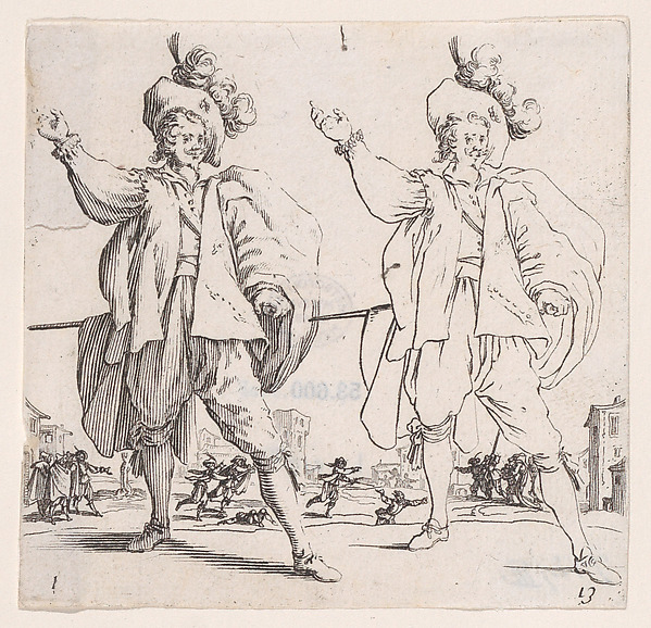 Jacques Callot, L'Officier Tenant son Épée Horizontale (The Officer Holding his Sword Horizontally), plate 13 from "Varie Figure" (Various Figures)