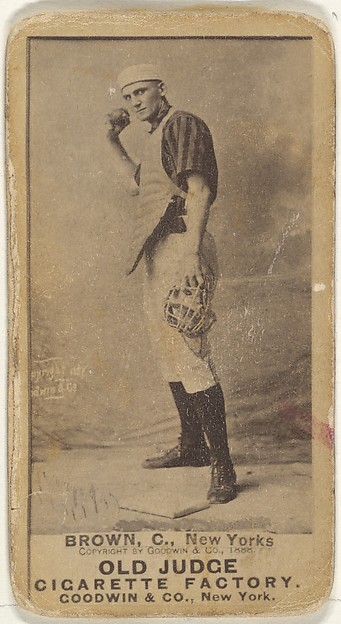 Goodwin & Company, William "California" Brown, Catcher, New York, from the Old Judge series (N172) for Old Judge Cigarettes