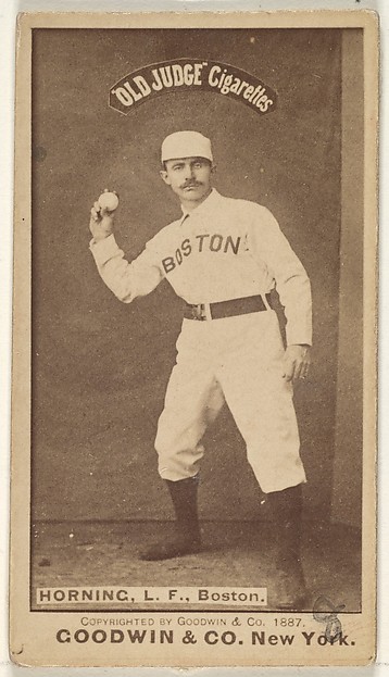 Goodwin & Company, Horning, Left Field, Boston, from the Old Judge series (N172) for Old Judge Cigarettes