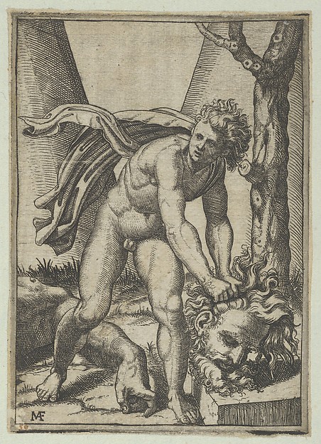 Marcantonio Raimondi, David with the head of Goliath