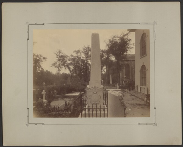 Unknown, Displaced monument, St. John's Lutheran Church, Archdale Street between Clifford and King, looking south, Charleston