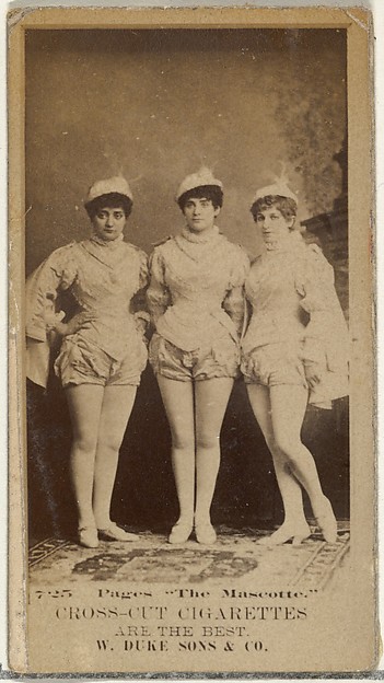 W. Duke, Sons & Co., Card Number 725, Pages "The Mascotte," from the Actors and Actresses series (N145-3) issued by Duke Sons & Co. to promote Cross Cut Cigarettes