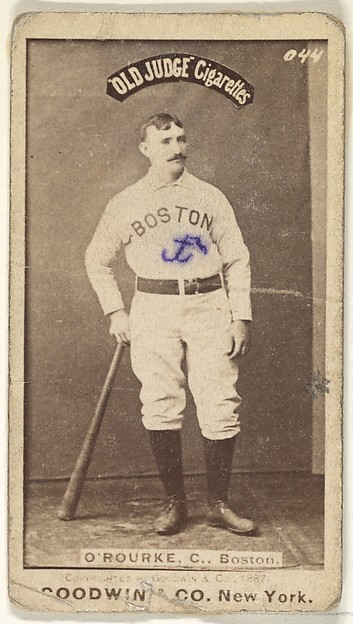 Goodwin & Company, O'Rourke, Catcher, Boston, from the Old Judge series (N172) for Old Judge Cigarettes