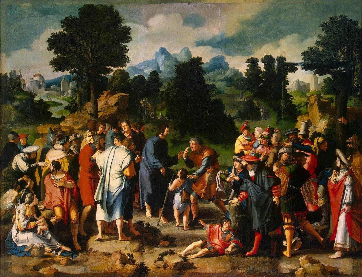 Lucas van Leyden, Healing of Blind Man of Jericho (central panel)