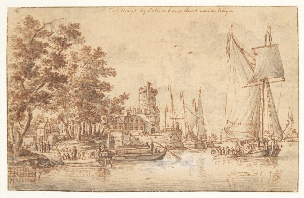 Abraham Storck, Rhinlandskab med borg og skibe