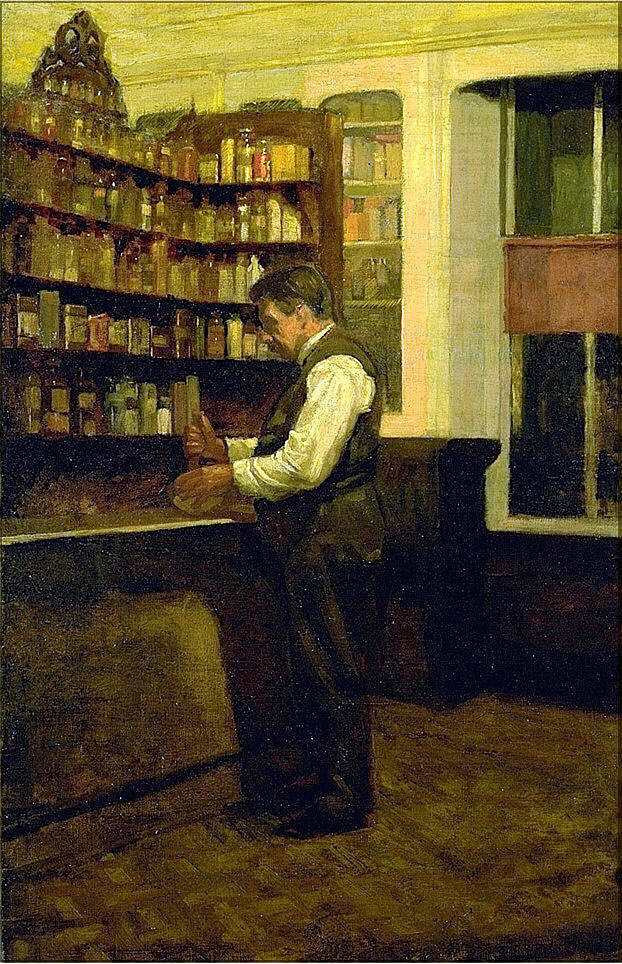 John Covert, John Covert's Father in His Pharmacy