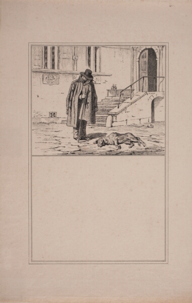 Adolph Kittendorff, Den døde hund. Prøvetryk til Chr. Winther og M. Rørbye, "25 Billeder for små børn"