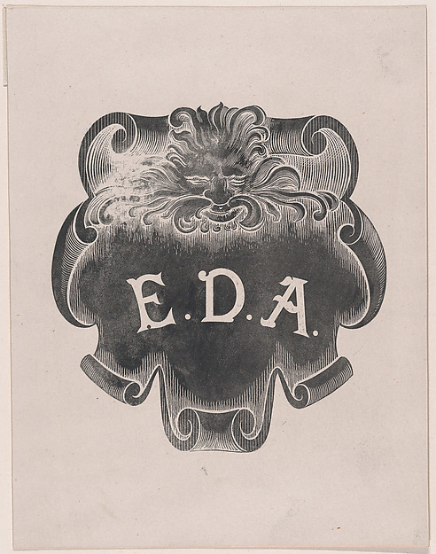 Alphonse Legros, Counterproof of an impression from a name plate for Edward D. Adams