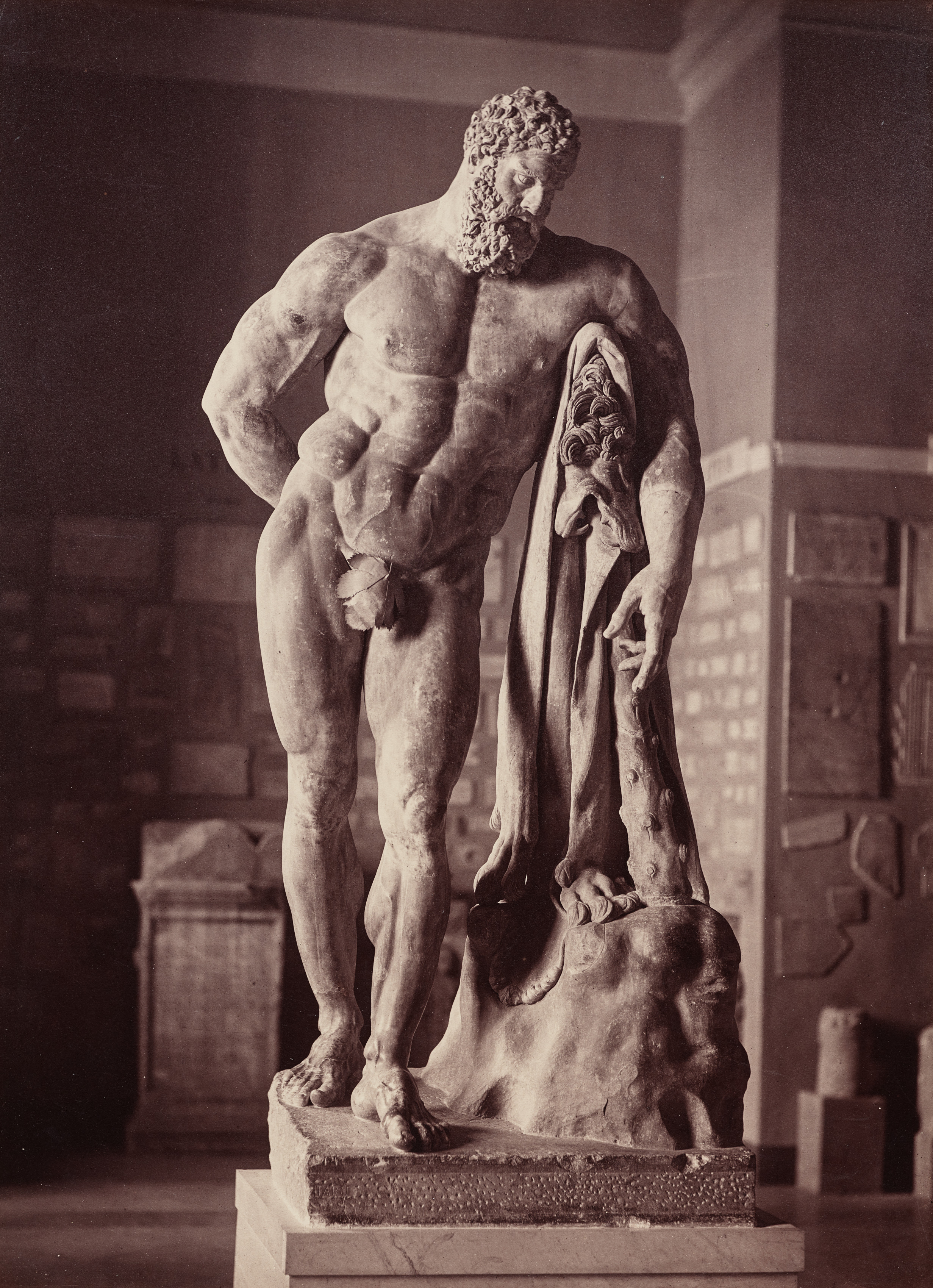 Giorgio Sommer, Farnese Hercules, Museum of Naples, Italy