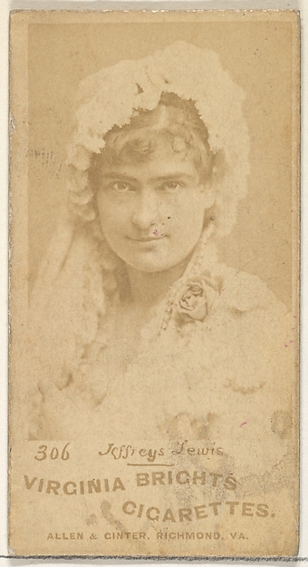 Allen & Ginter, Card 306, Jeffreys Lewis, from the Actors and Actresses series (N45, Type 1) for Virginia Brights Cigarettes