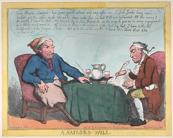 Thomas Rowlandson, A Sailor's Will