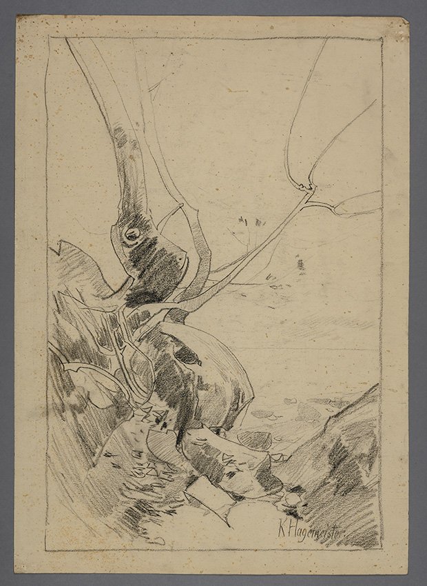 Unknown artist, Hagemeister, Karl: Küste bei Lohme, wohl 1911/1915 (rückseitig: Flüchtige Skizze)