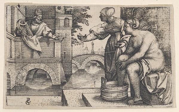 Georg Pencz, David and Bathsheba