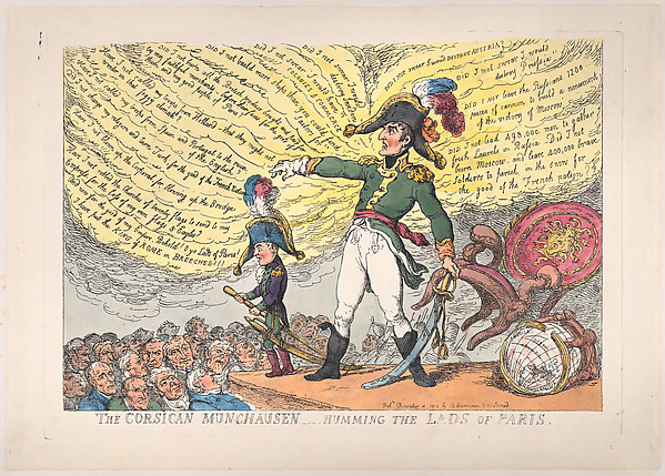 Thomas Rowlandson, The Corsican Munchausen – Humming the Lads of Paris