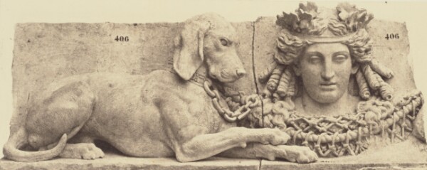 Édouard Baldus, [Crowning of the Attic by Pierre Louis Rouillard, Decoration of the Louvre, Paris]