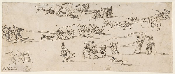 Francesco Guardi, Bullbaiting in a Venetian Piazza