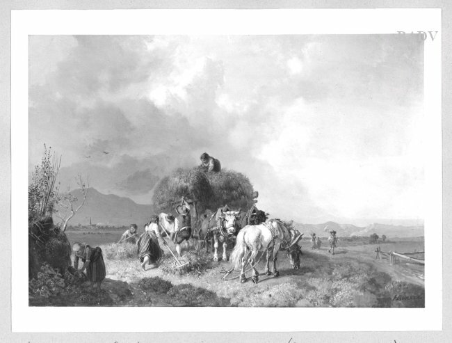 Heinrich Bürkel, Loading the hay before a tempest