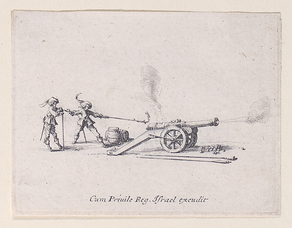 Jacques Callot, L'Exercice du Canon: Le Tir (Drill of the Cannon: The Shooting), from "Les Exercices Militaires" (The Military Exercises)