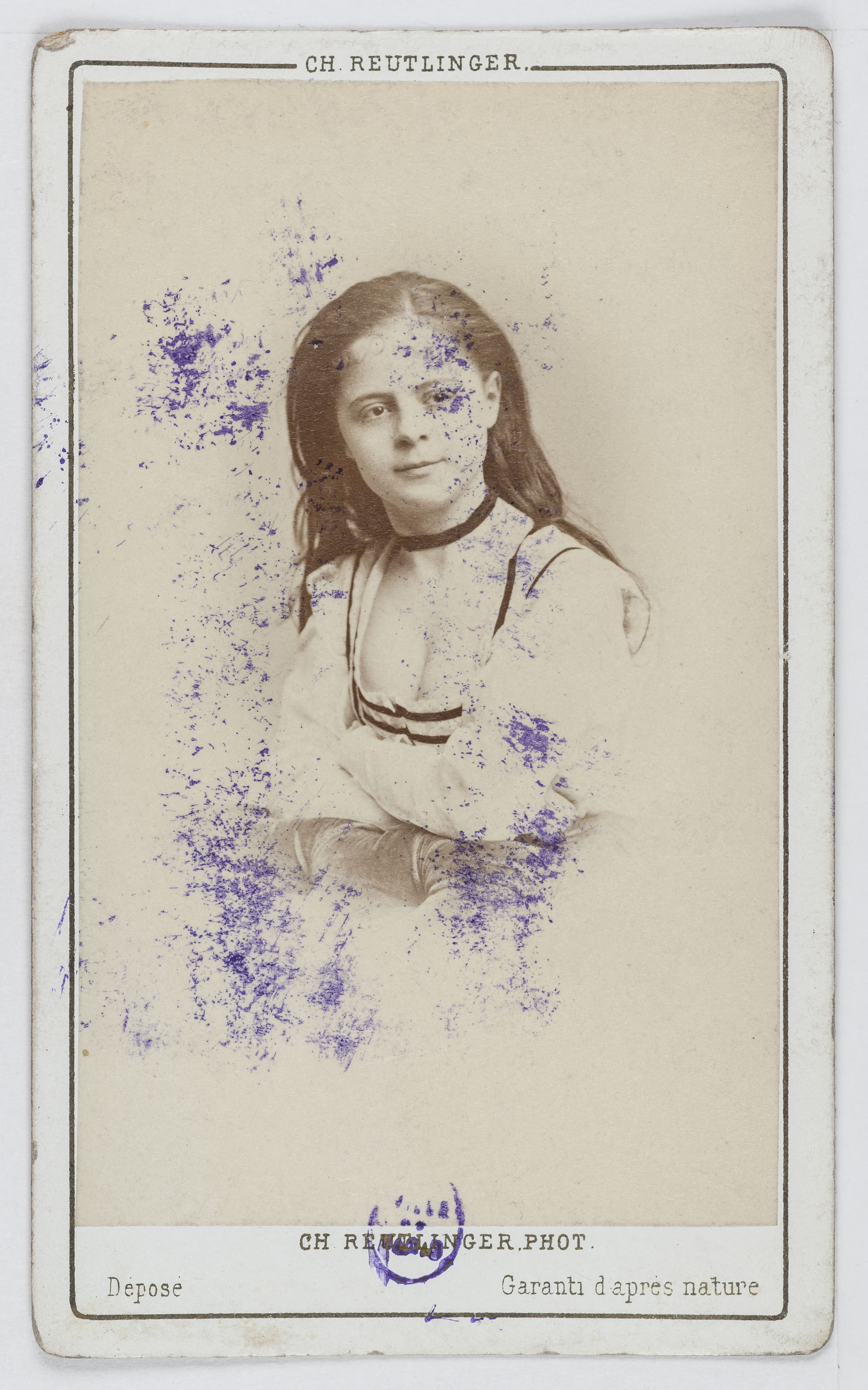 Charles Reutlinger, Portrait de Gabrielle Tanting, actrice au Théâtre du Palais Royal en 1874 et au Théâtre du Gymnase.