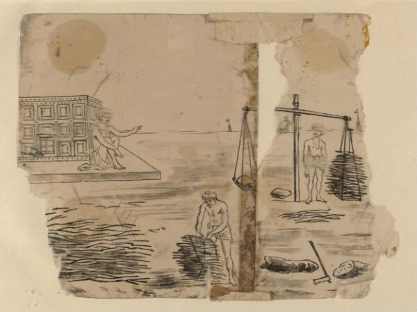 Unknown, One of forty-five drawings of Muharram scenes, occupations, festivals and ceremonies.