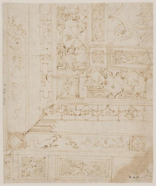 Perino del Vaga, design for frieze and ceiling decoration