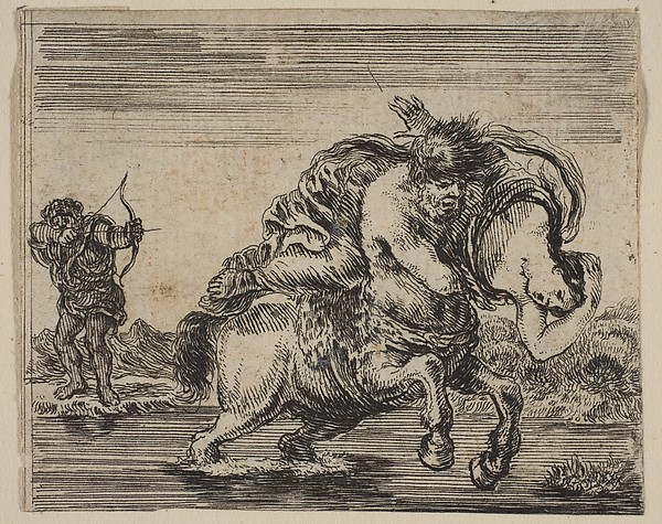 Stefano della Bella, Hercules and Deianira, from 'Game of Mythology' (Jeu de la Mythologie)