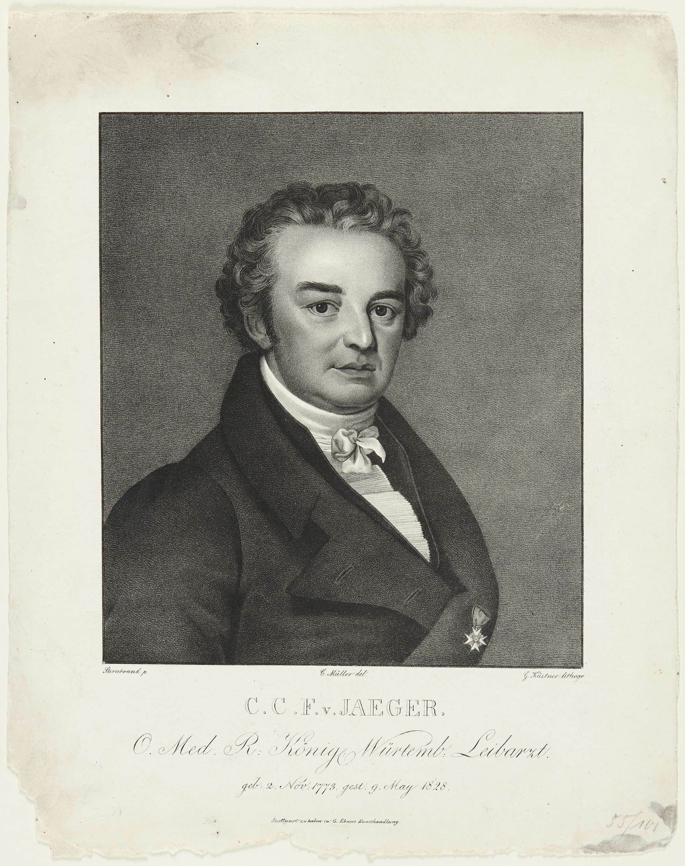 Gottfried Küstner, Bildnis Carl Christoph Friedrich von Jäger