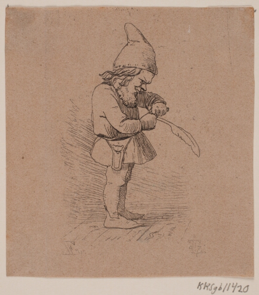 Johan Thomas Lundbye, Nisse, der skærer en pen