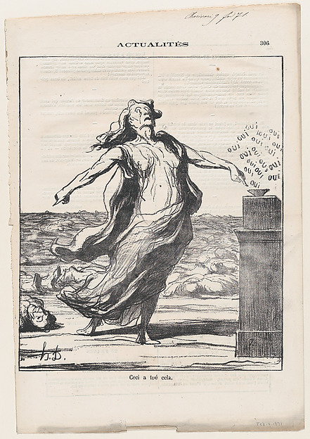 Honoré Daumier, These are responsible for those, from 'News of the day,' published in Le Charivari, February 9, 1871