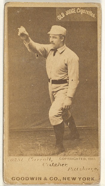 Goodwin & Company, Frederick Herbert "Fred" Carroll, Catcher, Pittsburgh, from the Old Judge series (N172) for Old Judge Cigarettes