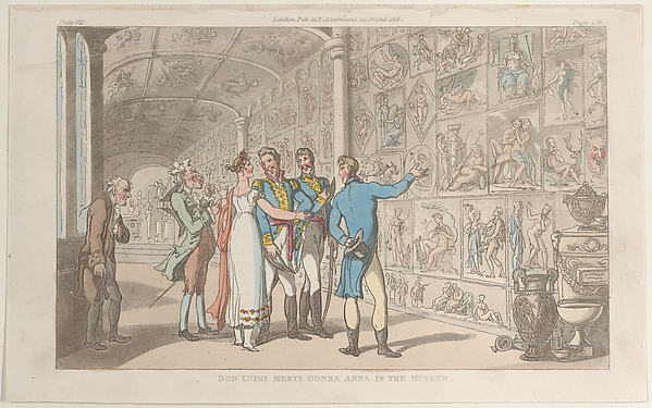 Thomas Rowlandson, Don Luigi Meets Donna Anna in the Museum