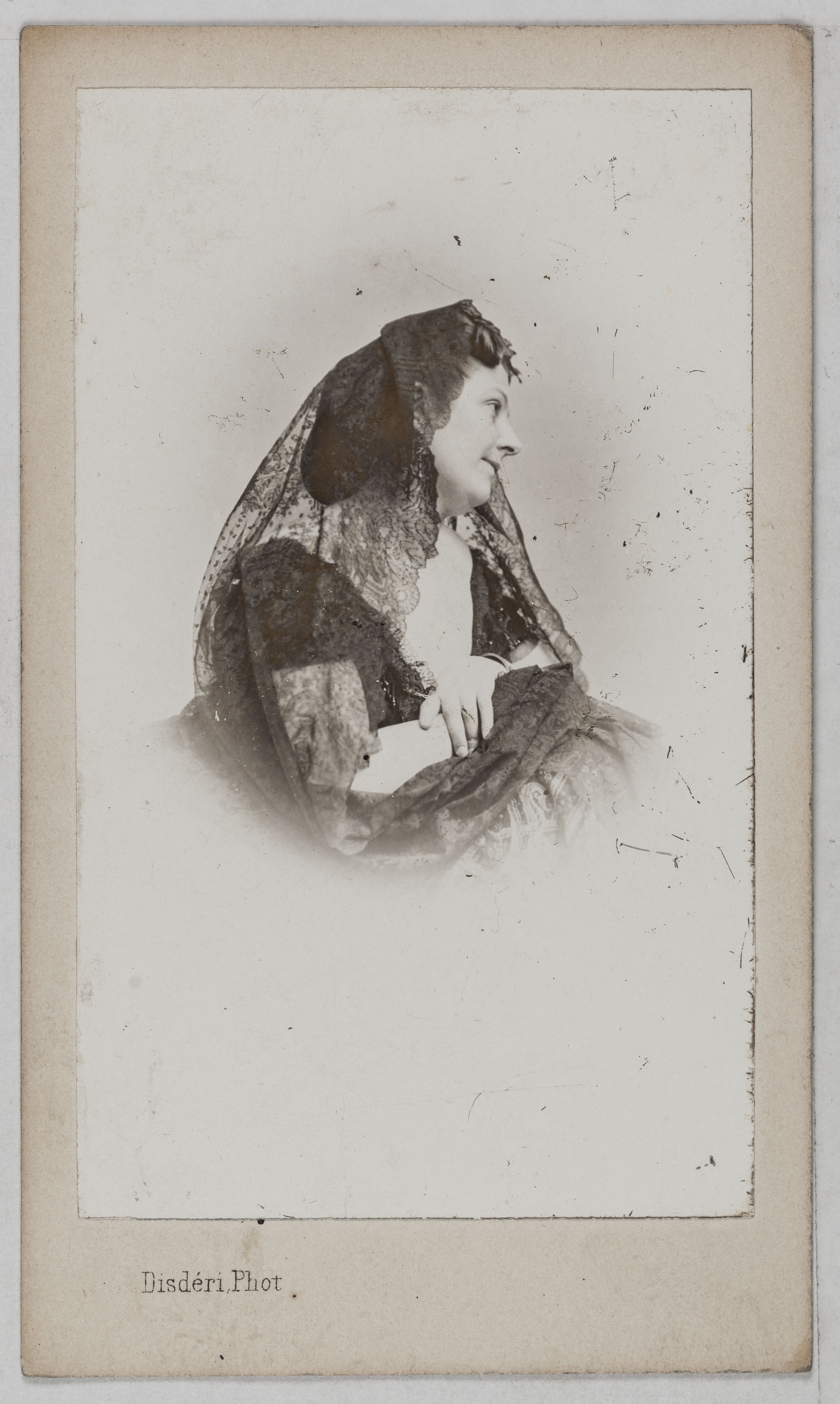 André-Adolphe-Eugène Disdéri, Portrait d'Emilie Keller ( -1889), (actrice aux théâtres des Variétés et du Palais-Royal)