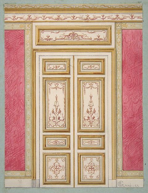 Jules-Edmond-Charles Lachaise, Design for double doors decorated in the rococco style