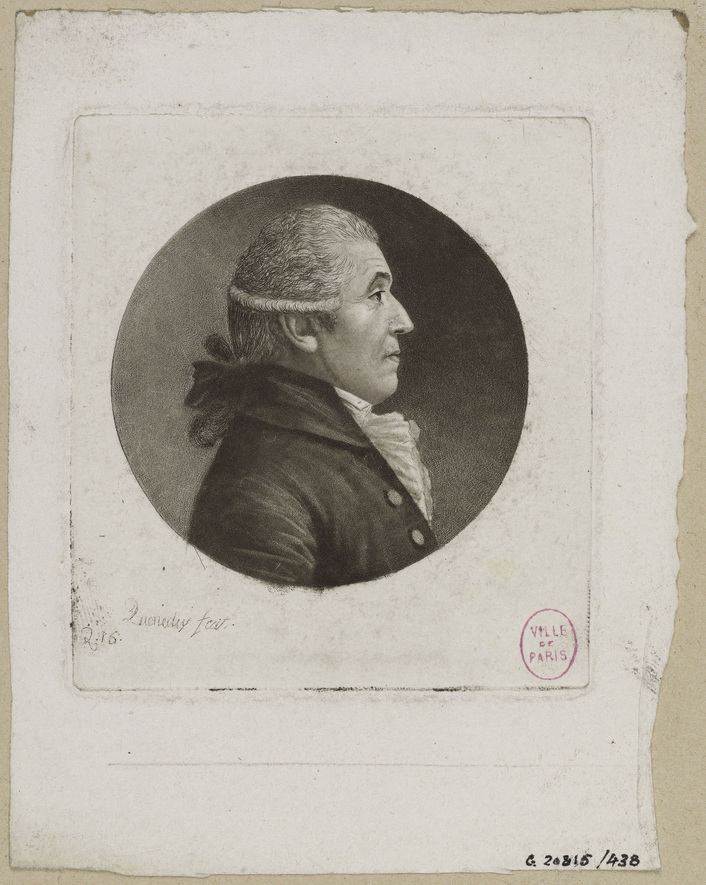 Edmé Quenedey, Portrait d'un homme, fin XVIIIème siècle/début XIXème siècle