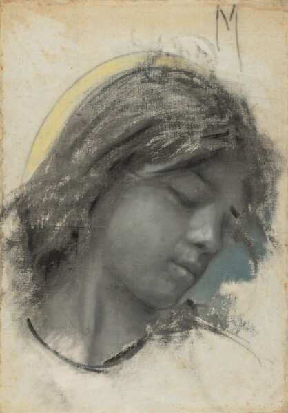 Francesco Paolo Michetti, Head of an Angel (recto); Head of a Woman (verso)